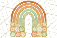 Retro St Patricks PNG Clipart, Vintage Shamrock Rainbow Product Image 5