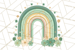 Retro St Patricks PNG Clipart, Vintage Shamrock Rainbow Product Image 3