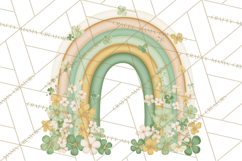 Retro St Patricks PNG Clipart, Vintage Shamrock Rainbow Product Image 4