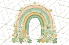 Retro St Patricks PNG Clipart, Vintage Shamrock Rainbow Product Image 4