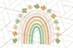 Retro St Patricks PNG Clipart, Vintage Shamrock Rainbow Product Image 2