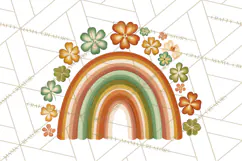 Retro St Patricks PNG Clipart, Vintage Shamrock Rainbow Product Image 3