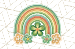 Retro St Patricks PNG Clipart, Vintage Shamrock Rainbow Product Image 5