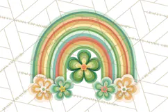 Retro St Patricks PNG Clipart, Vintage Shamrock Rainbow Product Image 5