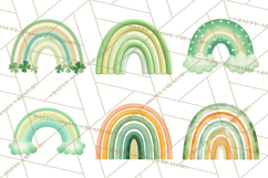 Retro St Patricks PNG Clipart, Vintage Shamrock Rainbow Product Image 10