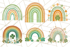 Retro St Patricks PNG Clipart, Vintage Shamrock Rainbow Product Image 11