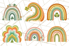 Retro St Patricks PNG Clipart, Vintage Shamrock Rainbow Product Image 13