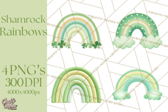 Retro St Patricks PNG Clipart, Vintage Shamrock Rainbow Product Image 1