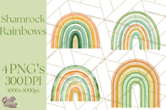 Retro St Patricks PNG Clipart, Vintage Shamrock Rainbow Product Image 1