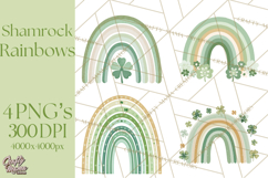 Retro St Patricks PNG Clipart, Vintage Shamrock Rainbow Product Image 1