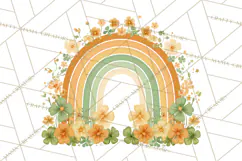 Retro St Patricks PNG Clipart, Vintage Shamrock Rainbow Product Image 5