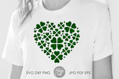 Clover heart, St Patrick SVG files, Heart and shamrock SVG Product Image 2