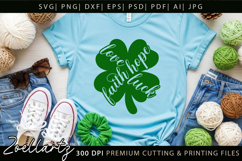 FAITH HOPE LOVE LUCK SHAMROCK SVG St Patrick's Day T-shirt Product Image 4
