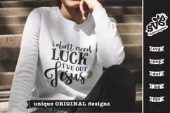 St Patrick's Day shirt design printed onto a white sweatshirt.