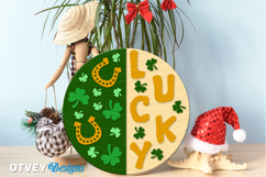 Shamrock Welcome Sign | Lucky Clover Door Hanger Lasercut Product Image 2
