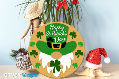 Shamrock Welcome Sign | Lucky Clover Door Hanger Lasercut Product Image 3