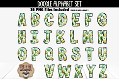 Shamrocks &amp; Hearts Doodle Alphabet and Numbers | PNG Files Product Image 2