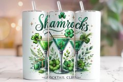 St Patrick&#039;s Shamrock&#039;s Cocktail Club Tumbler Wrap PNG Product Image 1