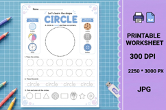 Circle activity preschool Shape tracing printable worksheet Product Image 1
