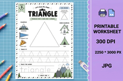 Triangle shapes geometry Shape tracing printable worksheet Product Image 1