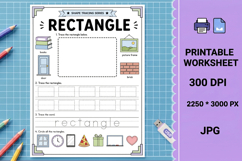 Rectangle trace Shape tracing printable worksheet Product Image 1