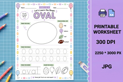 Oval preschool Shape tracing printable worksheet Product Image 1