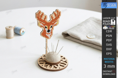 Sewing Pincushion Laser Cut | Needle Holder Stand | Deer SVG Product Image 1