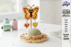 Needle Pincushion Sewing Stand Laser Cut | Cross Stitch Product Image 1