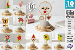 Needle Pincushion Sewing Stands Laser Bundle | Cross Stitch Product Image 1