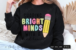 Teacher Shaping Bright Minds PNG SVG | Back To School PNG Product Image 7