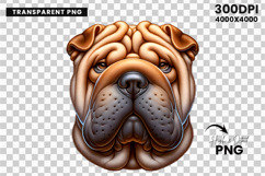shar pei clipart, shar pei png, dog clipart, dog png, sublimation design, aggressive dog art, pet clipart, animal artwork, dog lover gift, printable clipart