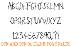 Shard Sketch Lettering Font Hand Drawn Sharp ABC OTF Type Product Image 2