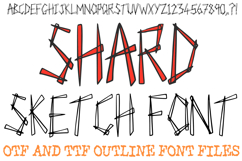 Shard Sketch Lettering Font Hand Drawn Sharp ABC OTF Type by Squeeb Creative
