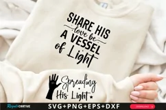 Share His Love Be Sleeve SVG, God SVG Design, Faith SVG Product Image 1