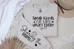 Speak Words Of Life Uplift Sleeve SVG, Christian SVG Design Product Image 3