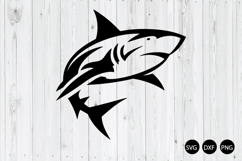 Shark Silhouette SVG, Tribal Shark SVG, Shark Logo SVG Product Image 1