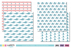 Cute shark printable scrapbook paper background