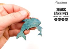 Shark Earrings Laser Cut Design - Summer Dangle Earrings Product Image 1