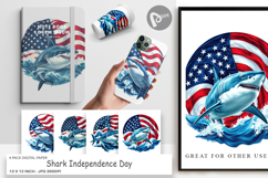 Digital Paper Shark 4th of July Product Image 1