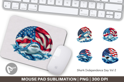 Mouse Pad Shark 4th of July Product Image 1