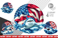 Shark 4th of July Clipart Product Image 1