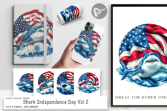 Digital Paper Shark 4th of July Product Image 1