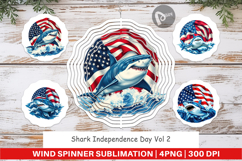 Wind Spinner Shark 4th of July Product Image 1