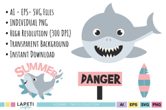 Shark celebration decor for invitations and party printables