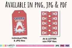 Printable shark thank you tags for kids birthday favors and ocean party treat bags