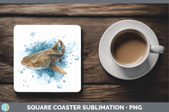 GorgeousShark Sketch Square Coaster design.