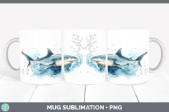 GorgeousShark Sketch Mug Wrap design.