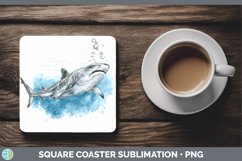 GorgeousShark Sketch Square Coaster design.