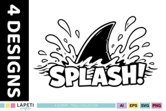 Shark themed SVG collection for kids apparel projects.