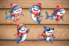 Cute Shark with accessories PNG - 5 Variations Product Image 2